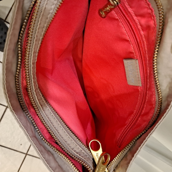 Kipling Beige Crossbody Bag with Gold Accents And Pink Interior - Picture 11 of 13